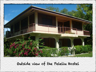Outside view of the Peleliu Hostel.